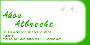 akos albrecht business card